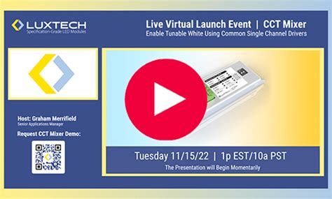 Luxtech Hosts Live Virtual Product Launch Event For Cct Mixer