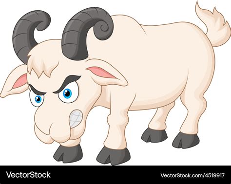 Angry Cartoon Goat Royalty Free Vector Image Vectorstock