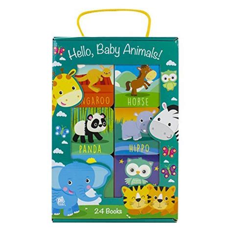 Hello Baby Animals 24 Board Book Block Set Pi Kids By Phoenix