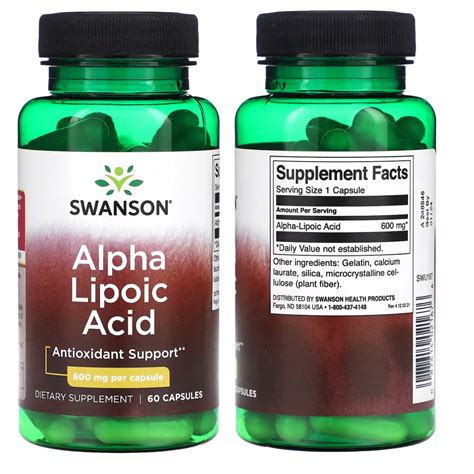 Swanson Alpha Lipoic Acid 300 Mg 60 Capsule Or 100 Mg 120 Capsules