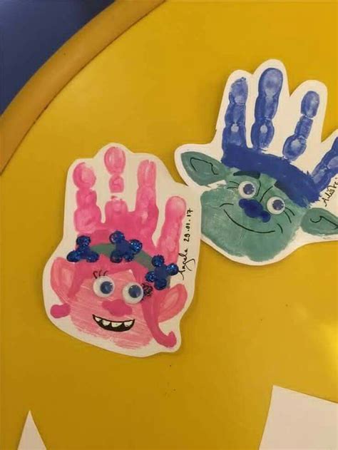 Trolls Craft Trolls Activity Poppy Craft Branch Craft Hand Print Crafts