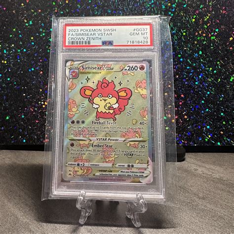 Pokemon Tcg Simisear Vstar Alt Art Psa 10 Crown Zenith Gg37 Full Art Ebay