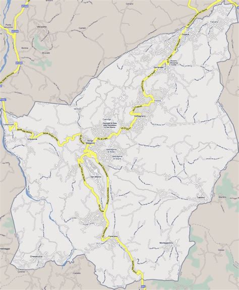 Large detailed road map of San Marino with cities | San Marino | Europe ...