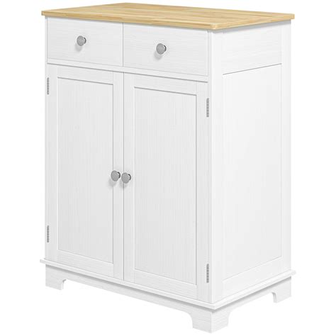 Homcom Kitchen Storage Cabinet Sideboard Floor Cupboard With Solid