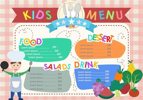 Kids Menu Templates 115244 Vector Art at Vecteezy