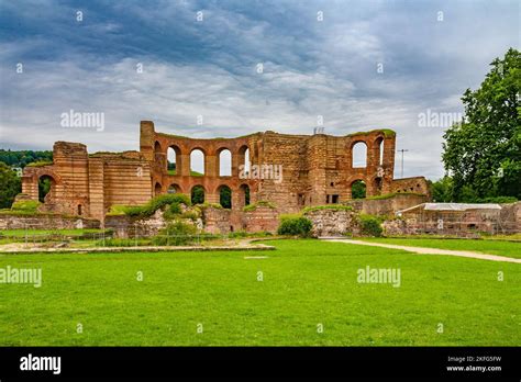 Hermosa vista panorámica del complejo de baños romanos con la Palestra