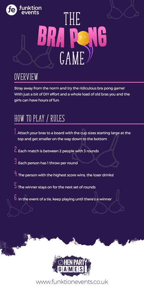 The Bra Pong Game Hilarious Bra Ping Pong Bachelorette Party Games