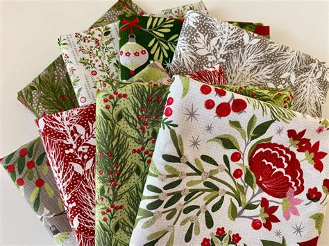 Christmas Fabric Bundle Moda Naughty Or Nice Holiday Etsy