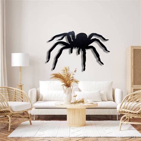 Metal Black Spider Sign For Wall Decorationmetal Spider Wall Hanging