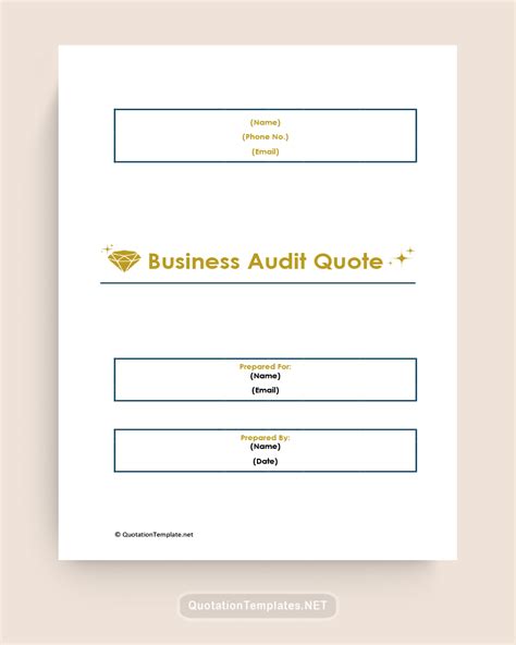 Audit Quote Template GLD 220906 Quote Templates