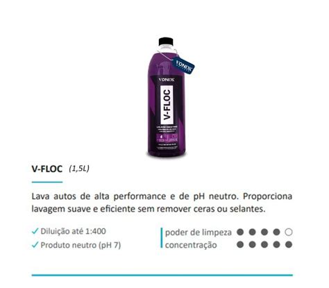 V FLOC 1 5L VONIXX SHAMPOO NEUTRO SUPER CONCENTRADO 1 400 LOJAO CAR