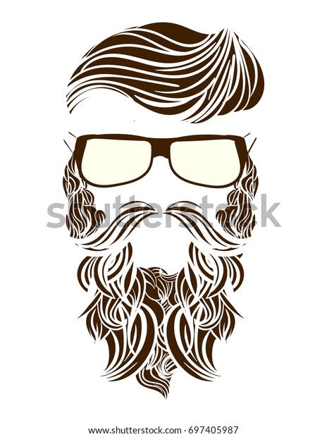 Vector Hipster Man Bearded Face Sunglasses Stock Vector Royalty Free