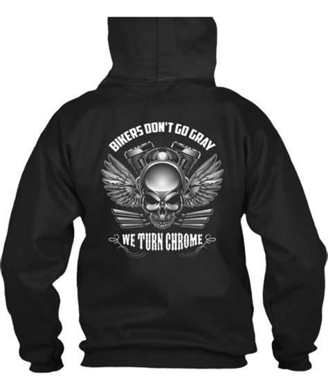 Bikers Dont Go Gray We Turn Chrome Skull And Wings Skullsociety