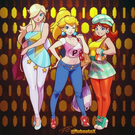 Princess Peach Rosalina And Princess Daisy Mario And 1 More Drawn