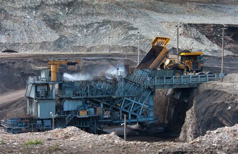 Coal Preparation Plant Big Mining Truck At Work Site Coal Tran Stock