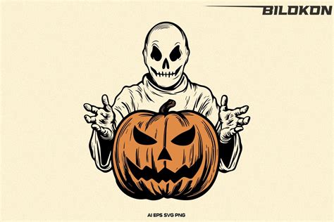 Ghost Hold Pumpkin Halloween Svg Graphic By Bilokonsvg · Creative Fabrica