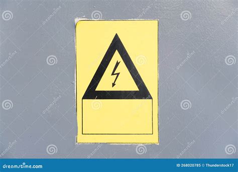 Warning Electricity Sign Stock Image Image Of Dangerous 268020785