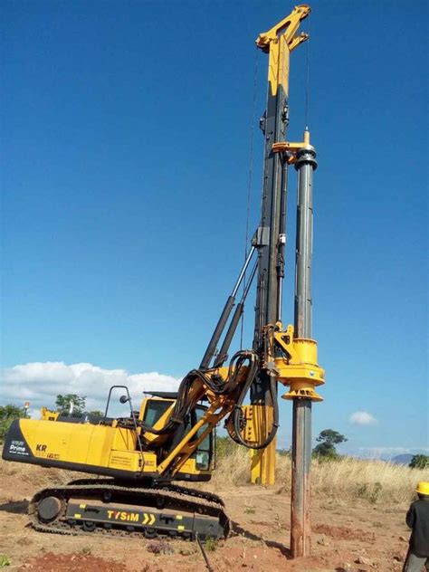 KR125A Hydraulic Rotary Piling Rig Hire With Rotary Percussion Drilling