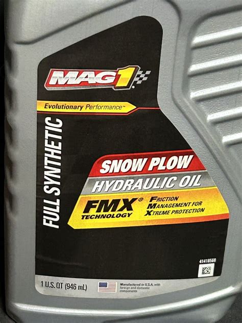 Snow Plow Hydraulic Oil Mag Fmx Full Synthetic Fluid Mag