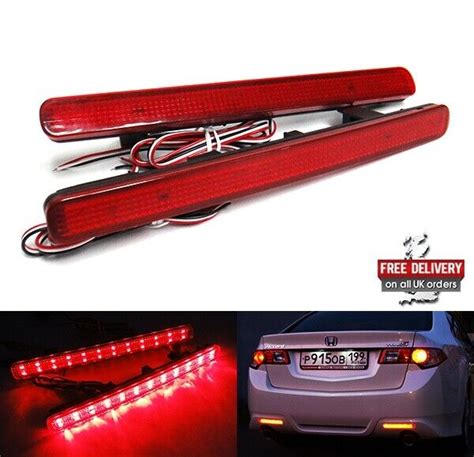 X Honda Red Lens Rear Bumper Reflector Led Tail Stop Brake Light