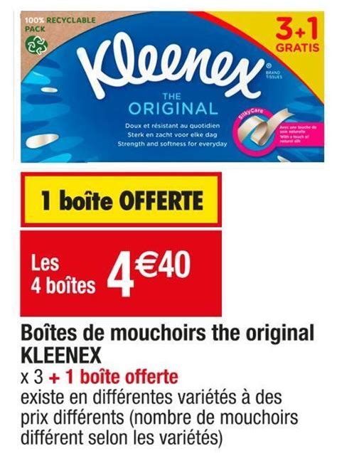 Promo Kleenex Bo Tes De Mouchoirs The Original Chez Cora