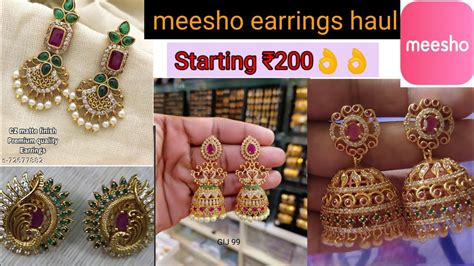 Meesho Earrings Haul Meesho Jewellery Haul Gold Plated Earrings