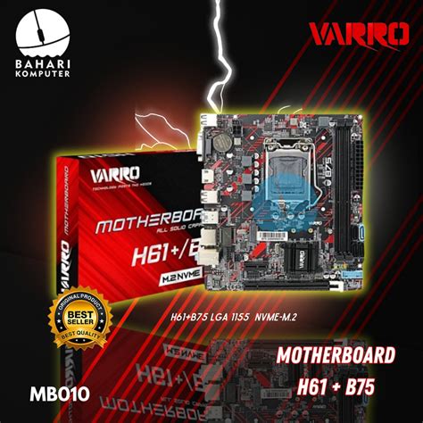 Jual Motherboard Varro H61 Socket LGA 1155 NEW Mobo PC H61 Shopee