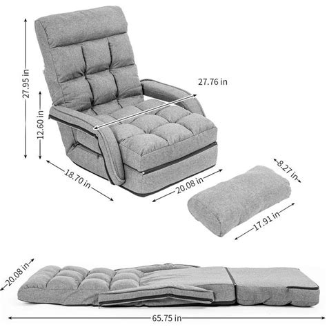 Trule Waytrim Indoor Chaise Lounge Sofa Folding Lazy Sofa Floor Chair