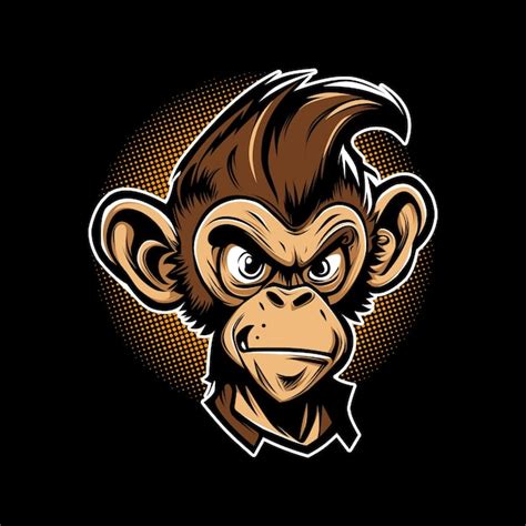 Premium Vector Monkey Head Mascot Logo Design