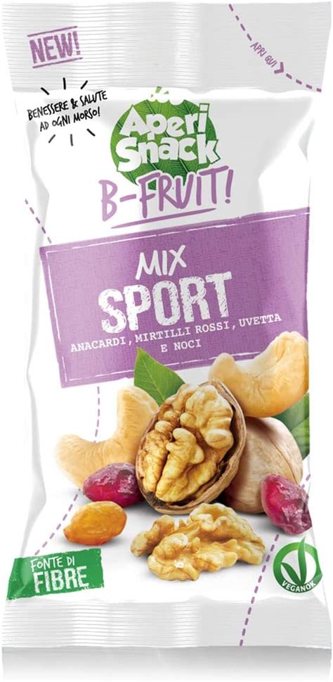 Aperisnack B Fruit MID Mix Sport Anacardi Mirtilli Rossi Noci E