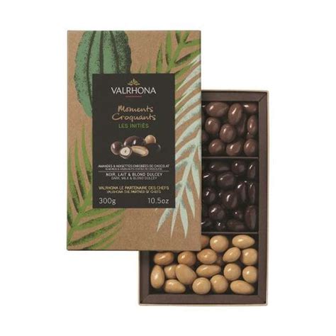 Coffret Equinoxe Amandes Noisettes Au Chocolat Dulcey Lait Valrhona