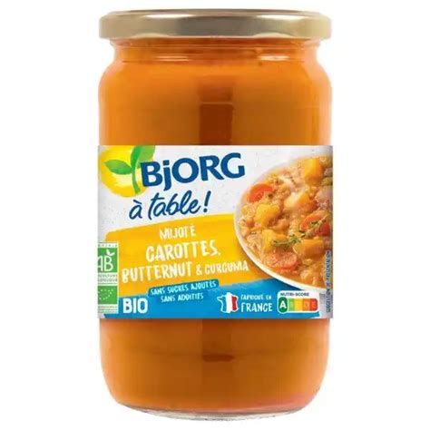 Promo Plat Cuisin Mijote Butternut Carottes Curcuma Bio Bjorg Chez Auchan