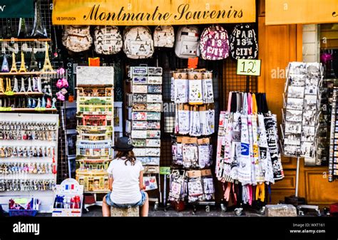 Paris France July 08 2019 A Souvenir Shop In Montmartre There Were