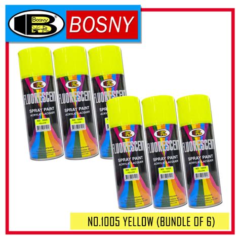 Bosny Spray Paint No 1005 Fluorescent Yellow Bundle Of 6 Lazada PH