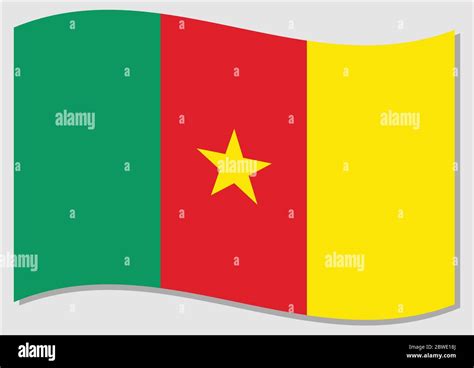 Waving Flag Of Cameroon Vector Graphic Waving Cameroonian Flag