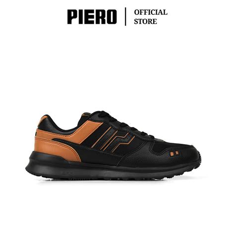 Jual PIERO SEPATU SNEAKERS PRIA JOGGER CNY BLACK BROWN DARK GREY