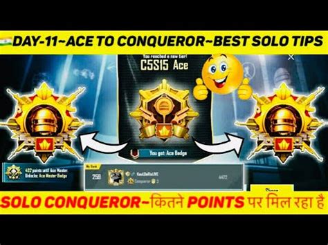 Day Ace To Conqueror Best Solo Tips How Many Points Required