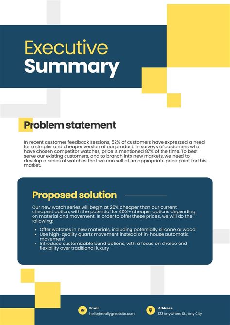 Executive Summary Example Template