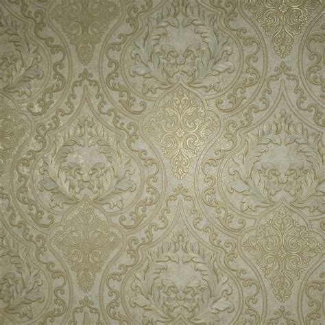 8564-05 Wallpaper Victorian Large Vintage Damask Yellow Gold Metallic ...