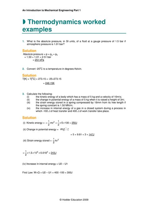 Thermodynamics-worked-examples - Thermodynamics worked examples What is ...