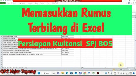 Cara Memasukkan Rumus Terbilang Di Excel 2010 II Persiapan Kwitansi SPJ