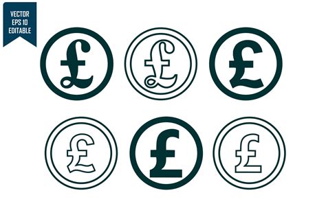 Pound currency icon set 45711577 Vector Art at Vecteezy