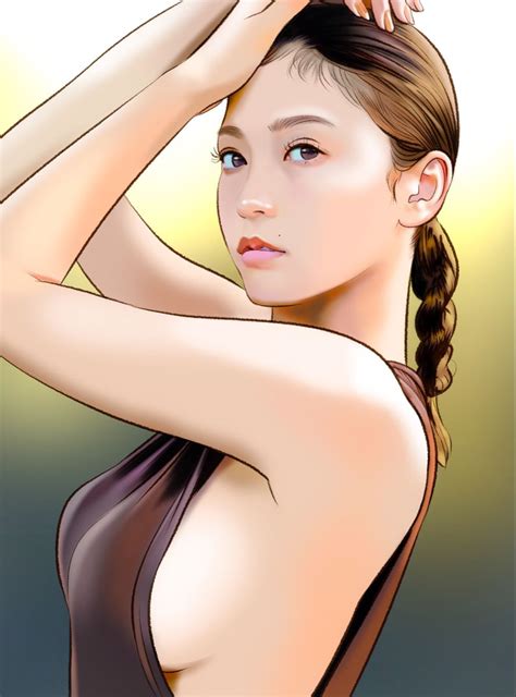 イラスト グラビアアイドル 櫻井音乃 illustration portrait bikinimodel