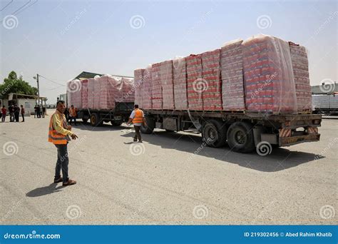 Trucks Loaded With Humanitarian Aid Passes Into Rafah In The Southern