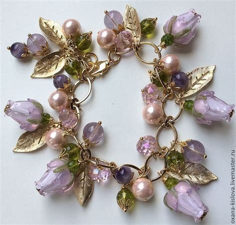 Браслет "Розовые мечты" lampwork, хризопраз и майорка – заказать на ...