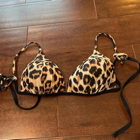 LEOPARD CHEETAH PRINT SWIM TOP BIKINI Condition Depop