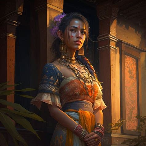 ArtStation Traversing Time A Beautiful Girl In Traditional Garb