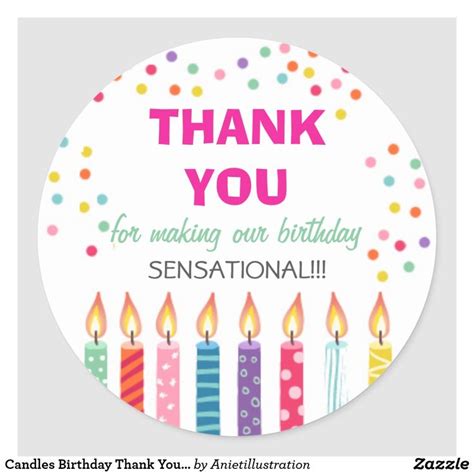 Create Your Own Sticker Zazzle Birthday Thank You Thank You