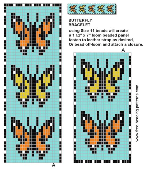 Loom Beadwork Design Butterfly Bracelet Loompatronen Kralen Weven