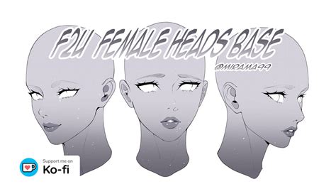 F2u Female Heads Base By Mirival On Deviantart